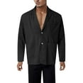 thumbnail image 5 of BOBOGOJP Mens Cotton Linen Blazer Summer Lightweight Thin Casual Sport Coat Solid Two Button Pocket Suit Jacket Big&Tall (Black,XXL), 5 of 6