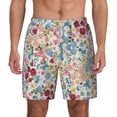 thumbnail image 3 of Uemuo Trendy Floral Design Pattern Mens Swim Trunks Quick Dry Board Shorts with Mesh Lining, Stretch Beach Shorts Quick Dry No-Chafing Board Shorts-X-Large, 3 of 9
