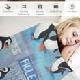 thumbnail image 3 of HENGT Cute Penguin Throw Blanket Warm Super Soft Micro Flannel Blanket for Bed Sofa Plane/Living Room Decor, 3 of 6