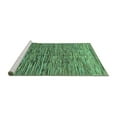 thumbnail image 2 of Ahgly Company Machine Washable Indoor Square Abstract Turquoise Blue Modern Area Rugs, 7' Square, 2 of 4