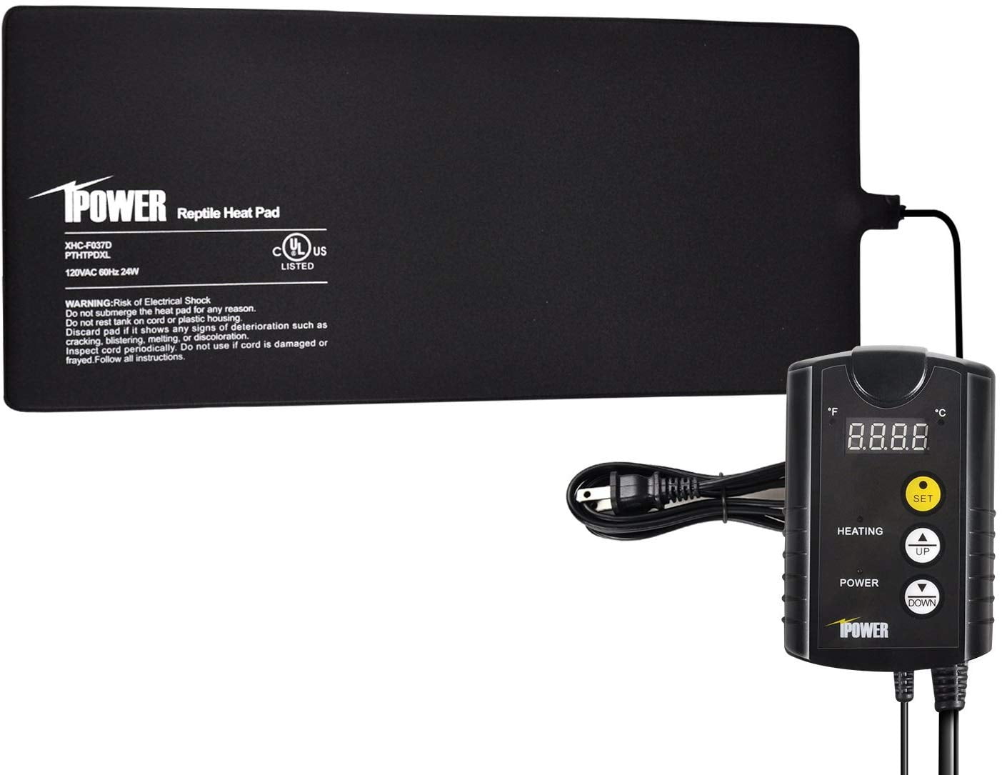 iPower 8"x18" Under Tank Heat pad and Digital Thermostat Combo Set for