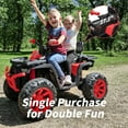 thumbnail image 3 of Hikiddo 24V 4WD Kids ATV 4 Wheeler, 2-Seater Powered Ride on ATV Toy for Big Kids w/ Bluetooth, 4x200W Motor - Red, 3 of 9