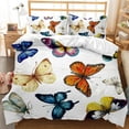 thumbnail image 3 of Butterfly Duvet Cover Set Cute Glowing Butterfly Animal Theme Bedding Set for Adult Double Queen King Size Polyester Qulit Cover, 3 of 6