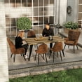 thumbnail image 4 of Homy Casa Set of 4 Modern Dining Chairs with Metal Legs and Upholstery Seats for Kitchen Café, Brown Faux Suede, 4 of 10