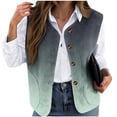 thumbnail image 2 of Cutuoiiu Womens Tops Fleece Vest Button Down Sleeveless Winter Coats Daily Printed Loose Warm Coat Gifts for Women, 2 of 5