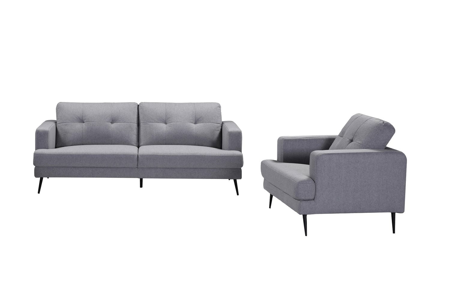 Topline Home Furnishings 2-piece Grey Upholstery Set: Sofa & Chair