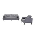 thumbnail image 1 of Topline Home Furnishings 2-piece Grey Upholstery Set: Sofa & Chair, 1 of 4