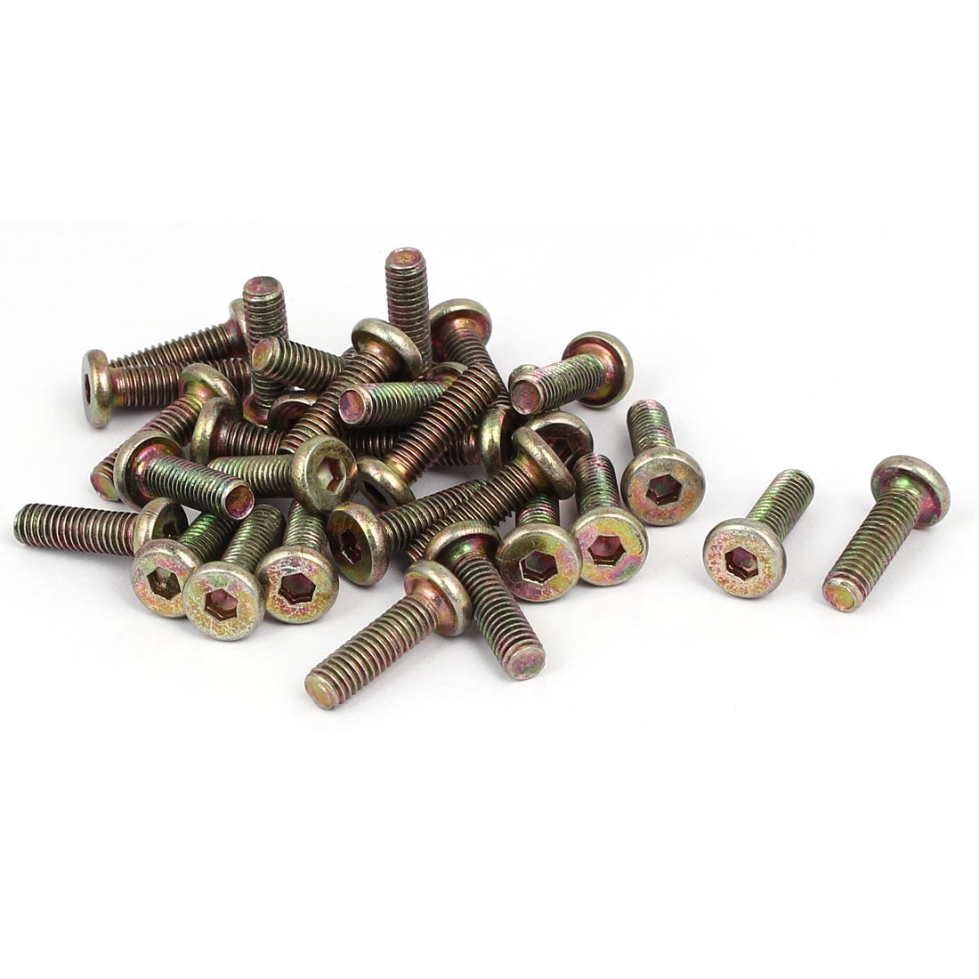 M6 x 20mm Fully Thread Hex Socket Drive Flat Head Screws Bolts