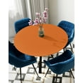 thumbnail image 5 of nqOlkjepod Orange Round Tablecloth, Fitted Table Cover with Elastic for 36"-44" Round Tables, Pure Orange Table Cloth Outdoor Indoor Dinning Party Waterproof Tablecloths, 5 of 6