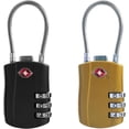 thumbnail image 1 of WWS-TSA Locks for Luggage, Small Padlock Combination with Cable, Luggage Locks TSA Approved, Combo Padlock with Code, for Travel Suitcase, Gym Locker, Gun Case, Backpack Zipper (Black+Golden), 1 of 4