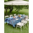 thumbnail image 5 of 54x80 Inch Outdoor Tablecloth with Umbrella Hole Zipper Rectangle Octopus Rectangular Tablecloths Outside Waterproof Blue Ocean Coastal Starfish Shell Coral Retro Patio Table Cover for Picnic Party, 5 of 8