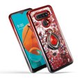 thumbnail image 2 of LG K51 Phone Case Slim Kickstand Liquid Glitter Dual Colors Stylish LG K51 Phone Case Red/Gray, 2 of 2
