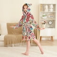 thumbnail image 4 of FORMRS Niños Bathrobe Unisex Hooded Robe Soft Plush Pajamas Sleepwear, Size 10-12T, Colorful Flowers, 4 of 7