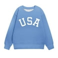 thumbnail image 3 of Fancifize Girl's Cute USA Print Sweatshirt Long Sleeve Crew Neck Pullover Tops T-Shirt Little/Big Girls Casual Drop Shoulder Shirt 1-12 Years, 3 of 7