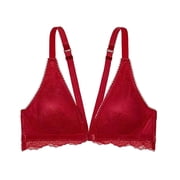Victoria's Secret Chantilly Lace Front Close Bralette Red with Velvet Trim Size Medium NWT