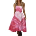 thumbnail image 5 of Valentines Dress for Women Spring Summer Sleeveless Love Heart Print Dresses Elegant Evening Prom Party Dress Deep Red 2XL, 5 of 5