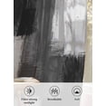 thumbnail image 6 of Sheer Curtains 84 Inches Long, Black Abstract Semi Sheer Curtains Light Filtering Window Treatment, Grey Geometric Oil Painting Vintage Ombre Privacy Voile Drapes for Living Room Bedroom 52x84 Inch, 6 of 7