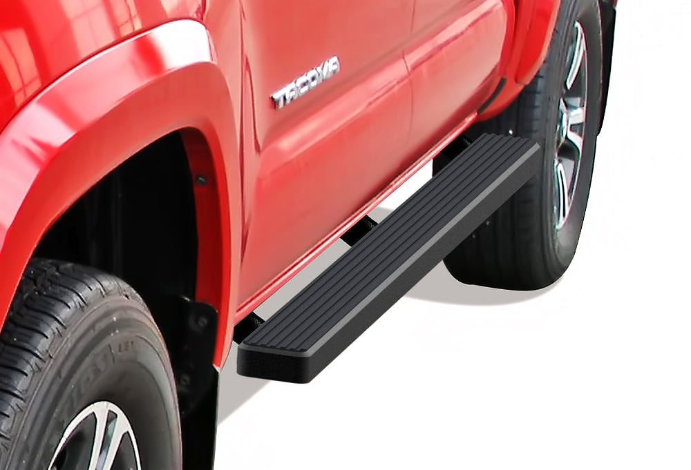 APS iBoard Black Running Boards Style Custom Fit 2005-2019 Toyota Tacoma Double/Crew Cab Pickup 4-Door Nerf Bars | Side Steps | Side Bars