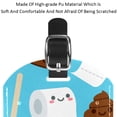 thumbnail image 4 of Square 2Pack PU Leather Poop Toilet Paper Cruise Luggage Tag with Privacy Cover and Name ID Tag for Travel Handbags Backpacks Luggage Tags, 4 of 6