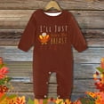 thumbnail image 3 of MHZLDYZ Baby Clothes for Girls Infant Boy And Girl Romper Long Sleeved Round Neck Letter Printing Thanksgiving Jumpsuit Bodysuit Baby Outfit Baby Onesies 0-3 Months Onesies 3-6 Months (Coffee,24M), 3 of 3