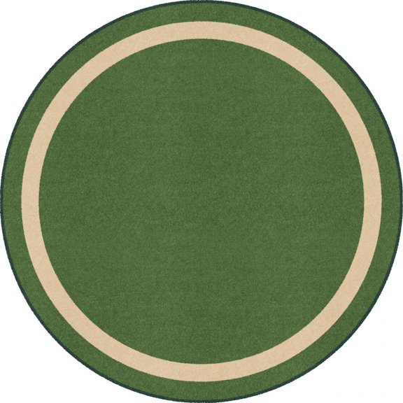 Joy Carpets Kid Essentials Portrait 7'7" Round Area Rug in Color Greenfield