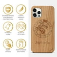 thumbnail image 4 of Case Yard Wooden Case Outside Soft TPU Silicone, Slim Fit Shockproof Wood Protective Phone Cover for Girls Boys Men and Women, Supports Wireless Charging Sagittarius Sign Design case for iPhone-11-Pro, 4 of 7