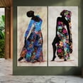 thumbnail image 3 of "Her Beauty I & II" Oversized 72"x 36" Frameless Free-Floating Reverse Printed Tempered Art Glass Panels Set, 3 of 9