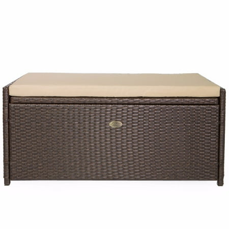 Barton All Weather Backyard Patio Rattan Wicker Pool Deck Storage Barton All Weather Backyard Patio Rattan Wicker Pool Deck Storage Box With Pad Seat