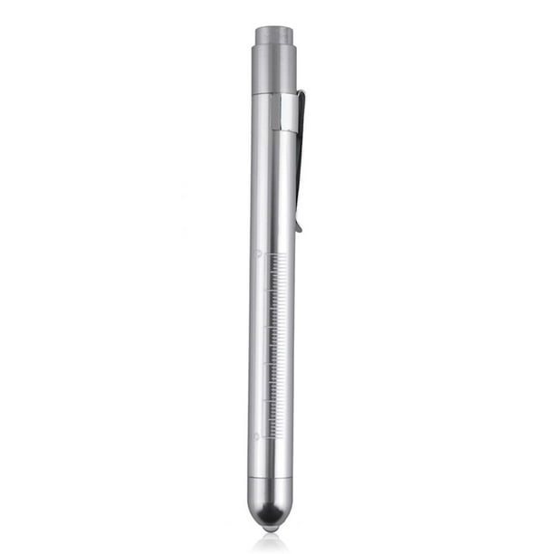 Eigraketly Mini Bolígrafo Amarillo Luz Blanca Enfermera LED Penlight Pupila Calibre Artesanía Plata Eigraketly GJ2448-02B