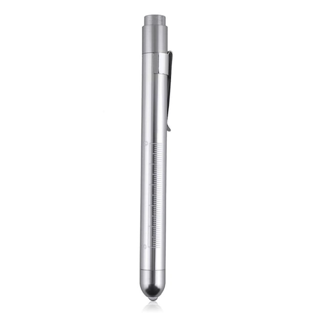 Eigraketly Mini Bolígrafo Amarillo Luz Blanca Enfermera LED Penlight Pupila Calibre Artesanía Plata Eigraketly GJ2448-02B