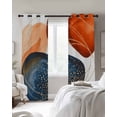 thumbnail image 2 of Boho Geometric Blackout Curtains for Bedroom, Thermal Insulated Drapes, Orange Blue Abstract Patterned Gold Stripes Black Out Curtains 63 Inch Long Room Darkening Kitchen Curtains 42"x63" 2 Panels, 2 of 8