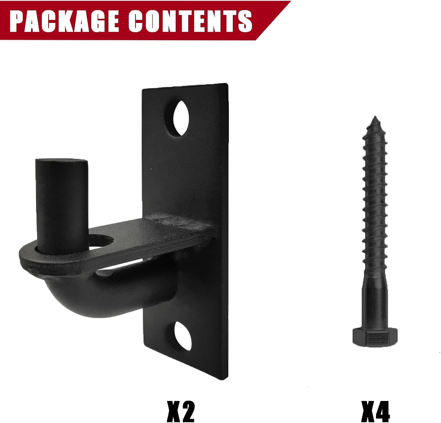 LAJIAOZ 2 Pack Wall Mount Gate Hinges with Screws, Heavy Duty Farm Gate Hinges, Chain Link Fence Gate Hinges Fence Post Chain Link Gate Hinge with 5/8 Hinge Pin Black