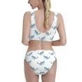 thumbnail image 3 of Fotbe Party Shark Cute Women's High Waisted Bikini Tankini Sets Two Piece Bathing Suits High Cut Scoop Neck Swimsuit-Medium, 3 of 8