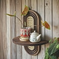 thumbnail image 5 of Rattan Wall Shelf, Decorative Hanging Shelf, 11.8 x 14.57 Inches, Modern Floating Shelf for & DecorBoho, Decorative Hanging Shelf with Arched Design for Living Room, Bedroom, Bathroom (Coffee), 5 of 6
