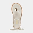 thumbnail image 2 of XYD Women Metal Ornament Round Toe Thong Sandals Ankle Wrap Lace Up Flat Shoes Comfortable Casual Flip Flops Size 7 White, 2 of 4
