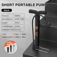 thumbnail image 5 of 361° Portable Bike Floor Pump, Orange 100PSI High Pressure Bicycle Air Pump with Schrader Presta Dunlop Multi-Use Universal Valve, Compact Steel Tube Pump with Free Needle for Bikes, Cars, Balls, 5 of 6