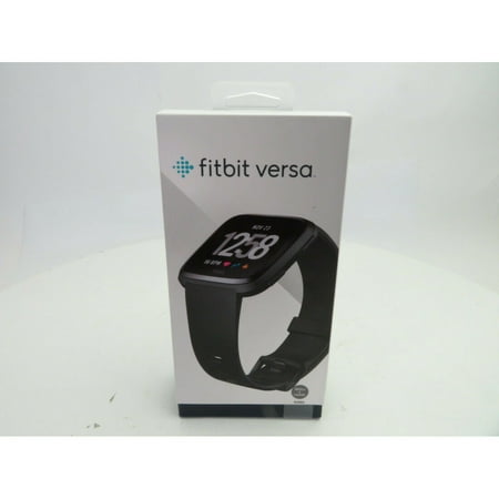 Fitbit Versa Smart Watch, Black/Black Aluminium, One Size (S & L Bands Included)