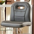 thumbnail image 3 of Furniture of America Santora Faux Leather Adjustable 25.5" Bar Stool in Gray, 3 of 4