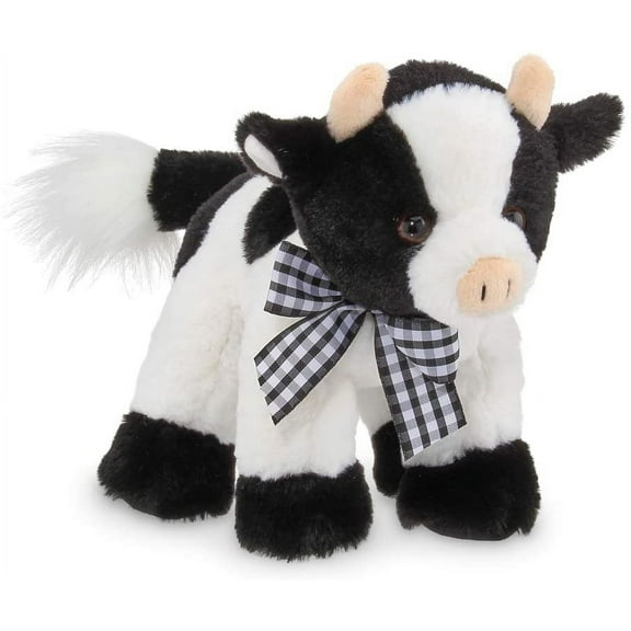 Bearington Tipper Plush Cow Stuffed Animal, 10 inches