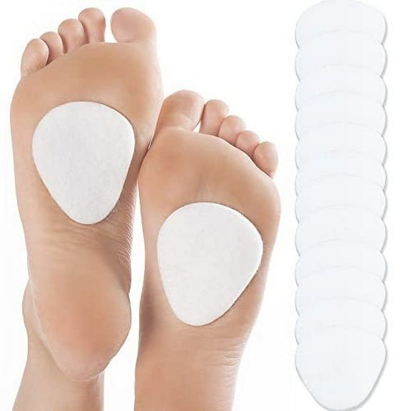 Fymlhomi Metatarsal Pads - Ball of Foot Cushions for Women and Men - Foot Pads for Pain Relief - Forefoot Pads for Metatarsalgia, Mortons Neuroma - 1/4'' Thick - 12 Pieces