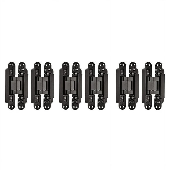 6Pcs 6 Inch Concealed Door Hinges Invisible Hinges Concealed Hinges 180 Degree Swing Hinge 3 Way Adjustable Butt Hinge A