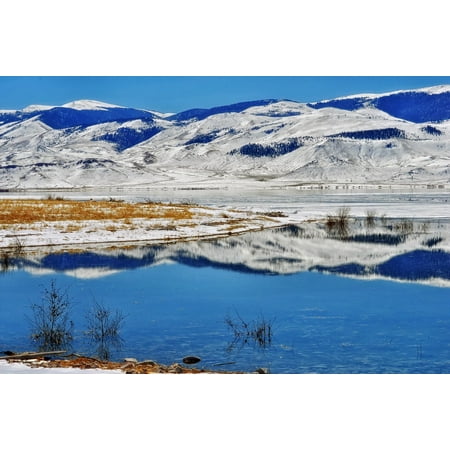 Canvas Print Clark Canyon Montana Reservoir Scenic Landscape Stretched Canvas 10 x