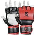 thumbnail image 2 of Kruzak MMA Gloves, Men and Women’s Half-Finger Boxing Mitts, Hand Wraps with Open Palms for Grappling, Kickboxing, Sanda, Sparring, Muay Thai (L/XL, Red), 2 of 5