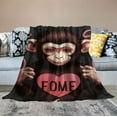 thumbnail image 2 of FUMJ Just A Girl Who Loves Monkeys Blanket Cute Funny Monkey Decor Throw Blanket Gifts for Girls Boys Super Warm Soft Plush Flannel Blanket Winter Couch Bedding Blanket for Baby Kids Women, 2 of 6