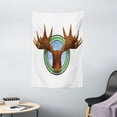 thumbnail image 1 of Moose Decor Tapestry, Symbolic Northern Fauna Icon with Deer Head Humor Natural Preservation Image, Wall Hanging for Bedroom Living Room Dorm Decor, 40W X 60L Inches, Green Brown, by Ambesonne, 1 of 2