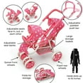thumbnail image 4 of Reversible Double Doll Stroller - Pink/Polka Dots, 4 of 11