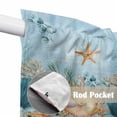 thumbnail image 4 of Beach Coastal Blue Swag Valances for Windows, Kitchen Curtains 36 Inch Length 2 Panels Set, Nautical Shell Starfish Coral Summer Short Curtains for Small Windows Rod Pocket Cafe Curtains 28"x36", 4 of 8