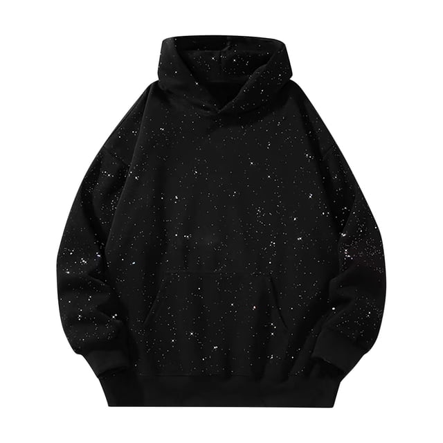 Funicet Mens Solid Color Casual Hooded Drawstring Long Sleeved Top Hooded Sweatshirts