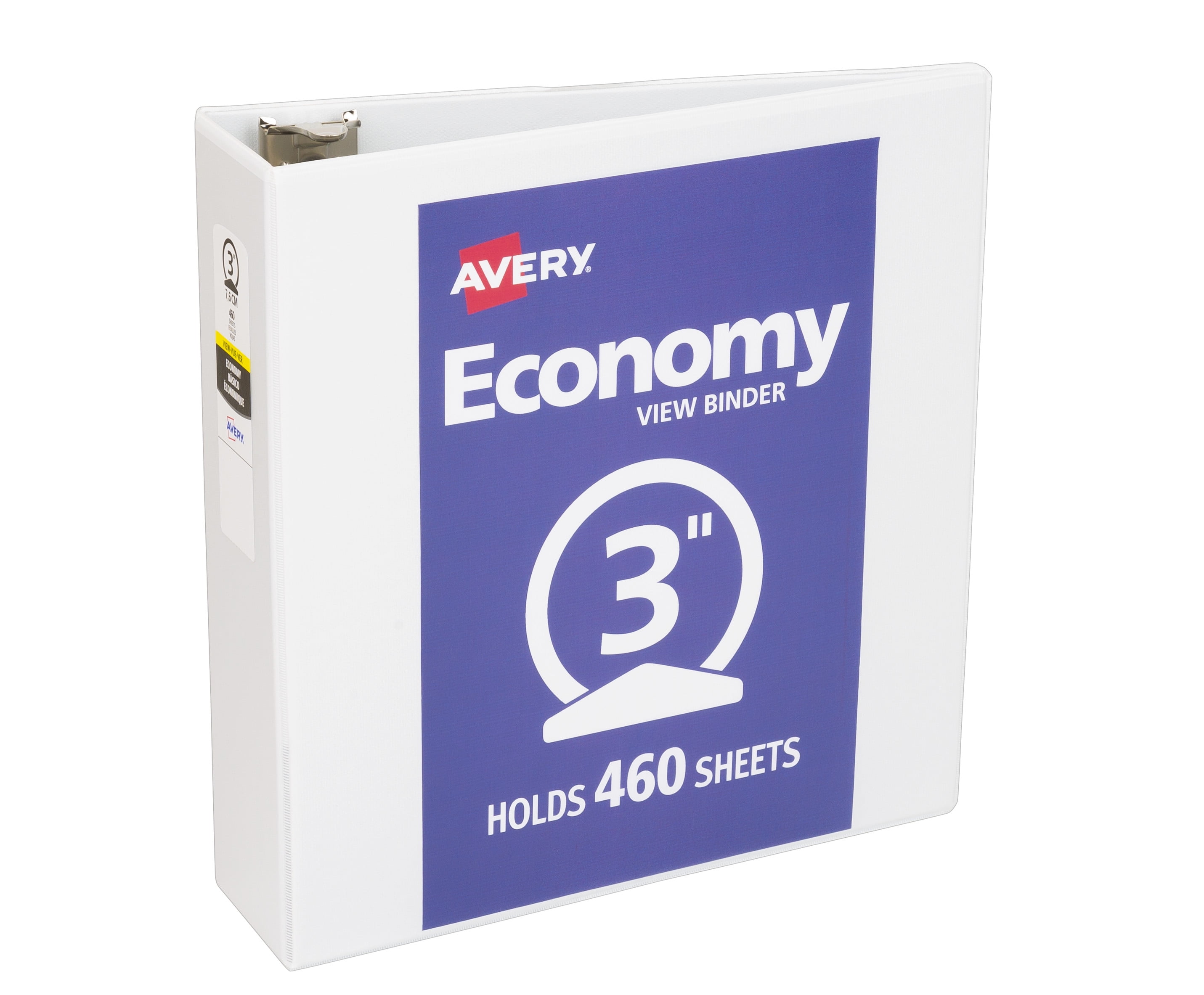 Avery Economy View Binder, 3' Round Rings, 460-Sheet Capacity, White (5800)