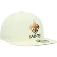 thumbnail image 3 of Men's New Era Cream New Orleans Saints Chrome Color Dim 59FIFTY Fitted Hat, 3 of 6